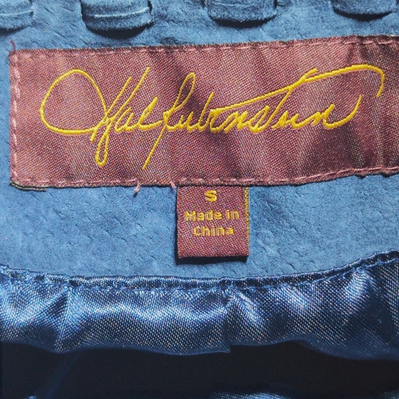 Hal Rubenstein Sz S Chain Trim Blue Women's Leather Jacket NWT Read Desc. - Picture 9 of 10